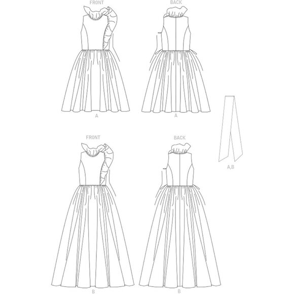 Badgley Mischka Vogue Pattern V1861 Ruffled Evening Gown Size 16-24 - Picture 3 of 6